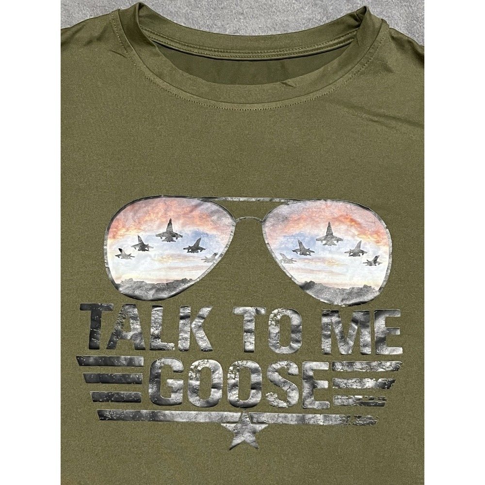 Women's‎ 2XL Top Gun "Talk To Me Goose" T Shirt Army Green